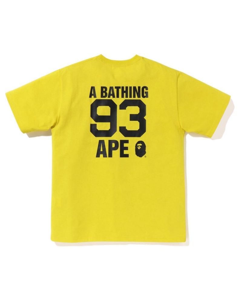 T Shirts Bape Logo Jaune Homme | HQR-88464073